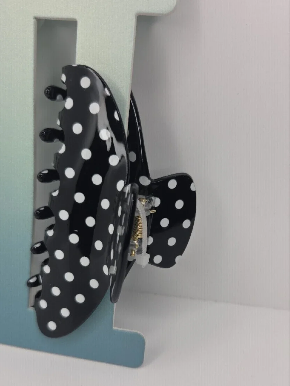 🖤▪️Piper K▪️ Black & White Polka Dot Hair Claw Clips - Set of 2
